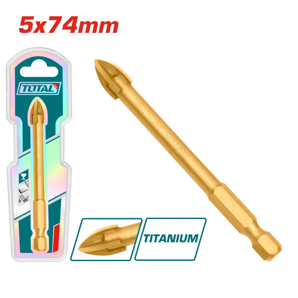 Foret carrelage 5x74 carbure tungstène titane TOTAL TACG210512 - SME IMPORT