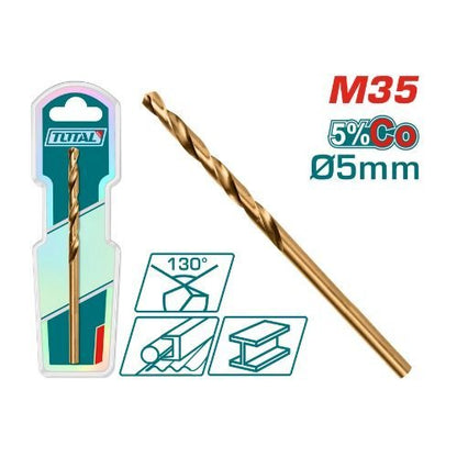 Foret HSS co M35 diamètre 5 mm pour métaux haute durabilité TOTAL TAC11205001 - SME IMPORT