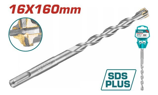 Foret SDS plus carbure 16x160 4 taillants pour beton TOTAL tac311601c - SME IMPORT