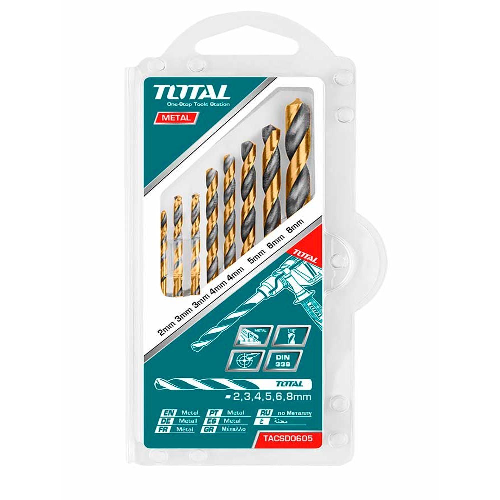 Forets bois TOTAL jx 8 pièces diamètres 2 à 8 mm haute performance TACSD0801 - SME IMPORT