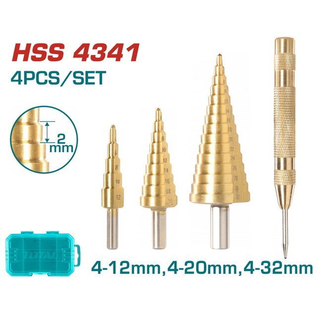 Forets HSS coffret 4-12 4-20 4-32 pour perçage rapide TOTAL 4341 TACSD2041 - SME IMPORT