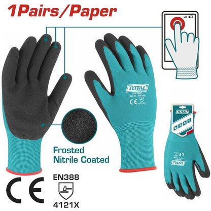 Gants de travail nitrile enduit frosted coated TOTAL TSPTG01 - SME IMPORT