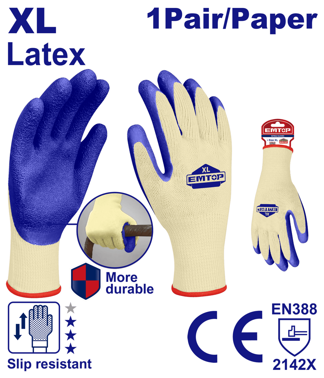 Gants menage ( latex ) EMTOP EXGV0102 - SME IMPORT