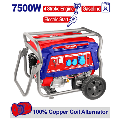 Groupe électrogène 220V ess 7.5KVA EMTOP EGGRD7511 - SME IMPORT