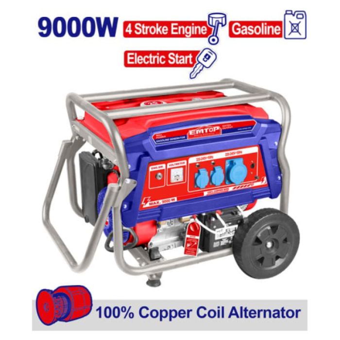 Groupe électrogène 220V ess 9KW EMTOP EGGRD9011 - SME IMPORT
