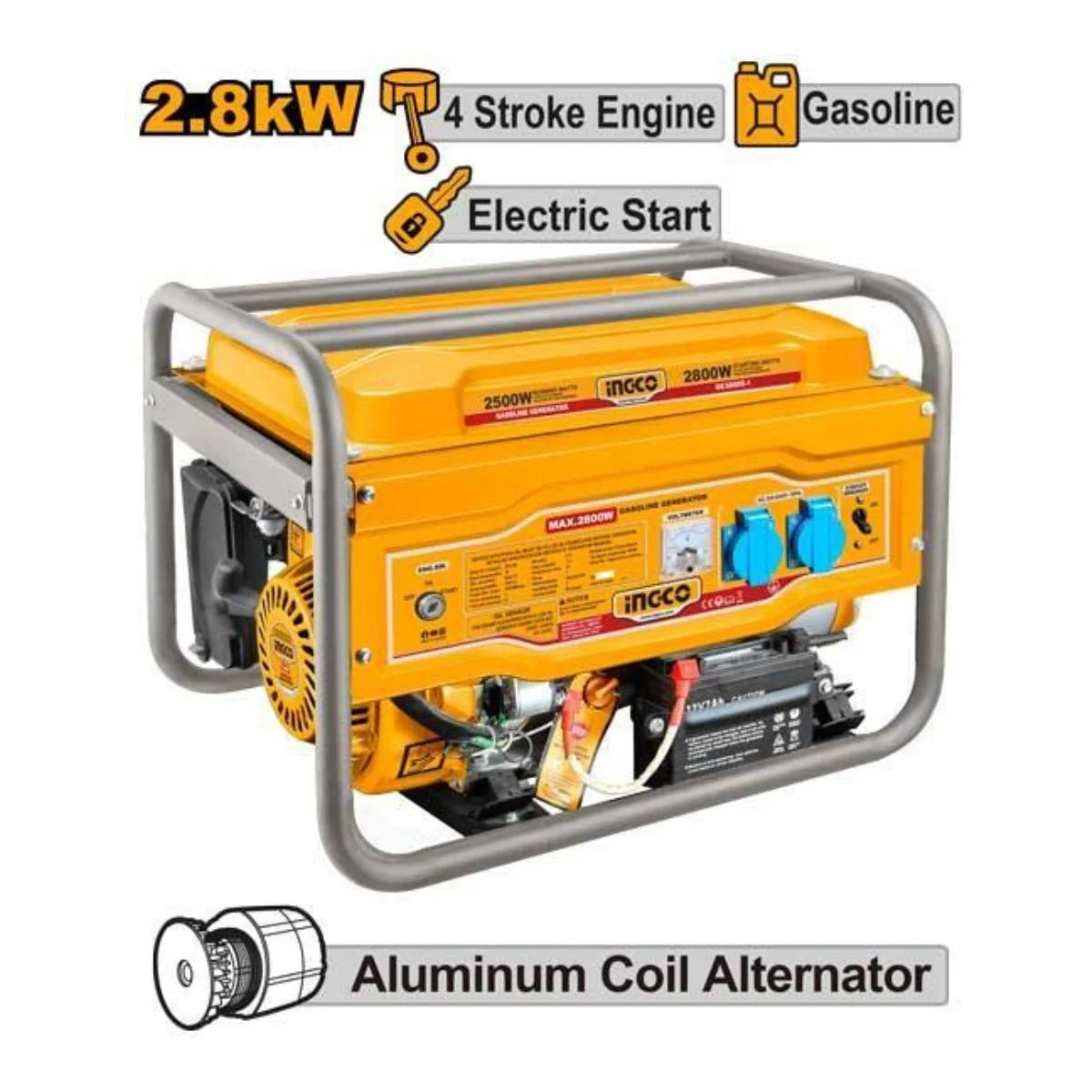 Groupe Électrogène 2800W INGCO GE30005 Fiable Domestique