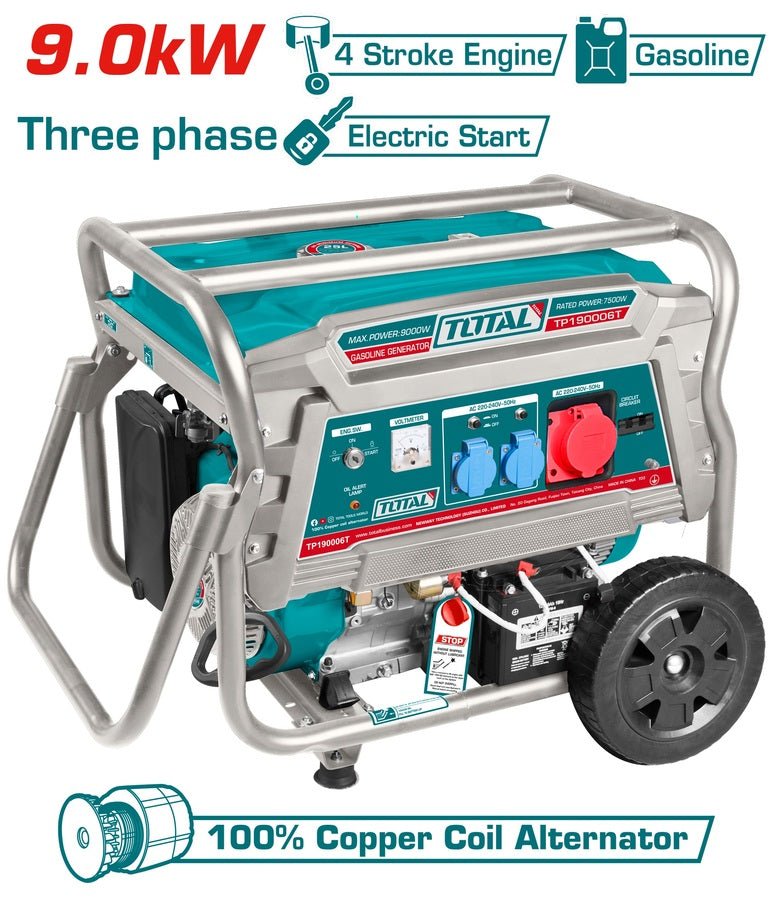Groupe électrogène 9KW 380v essence gaz TP190006T - SME IMPORT