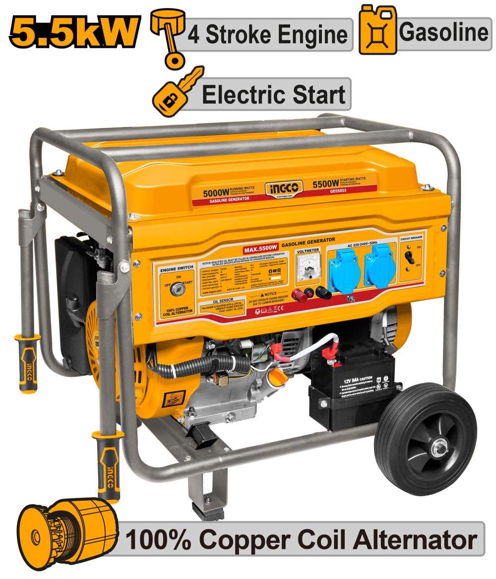 Groupe Électrogène INGCO 5500W GE55003 Fiable Dépannage