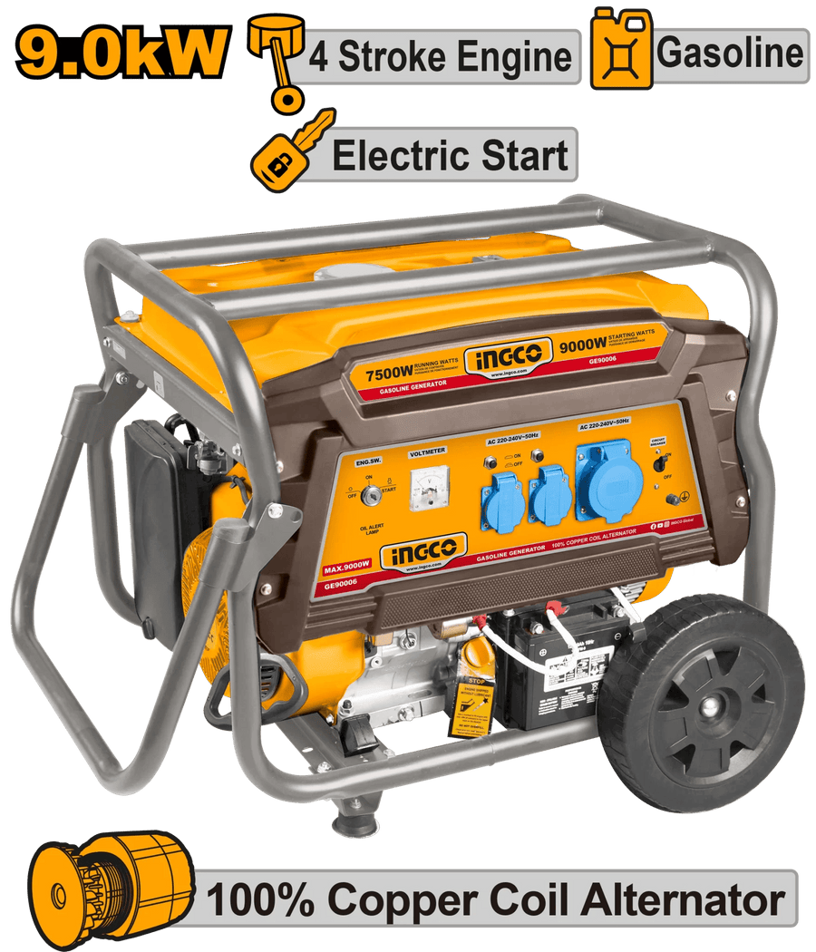 Groupe Électrogène INGCO 9 KVA 240V Chantier GE90006RC - SME IMPORT