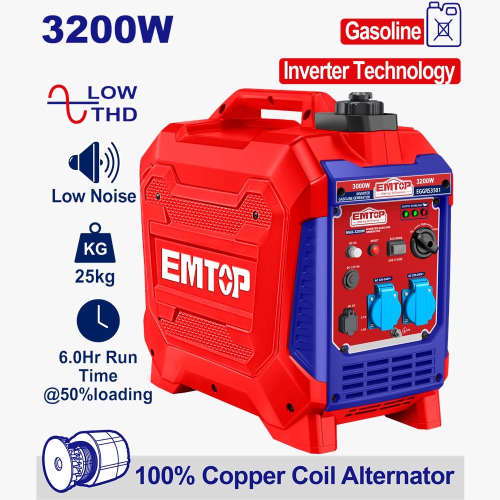 Groupe électrogène inverter ess 3.2KW EMTOP EGGRS3501 - SME IMPORT