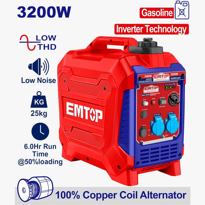 Groupe électrogène inverter ess 3.2KW EMTOP EGGRS3501 - SME IMPORT