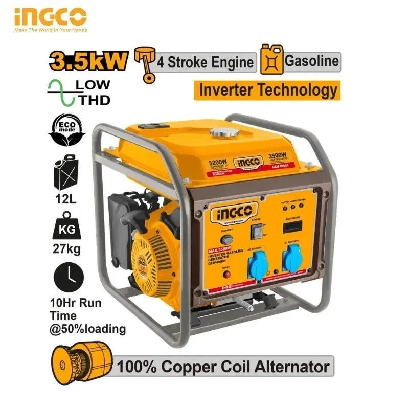 Groupe Électrogène Inverter INGCO 3.5 kW Essence GEIF40006 - SME IMPORT