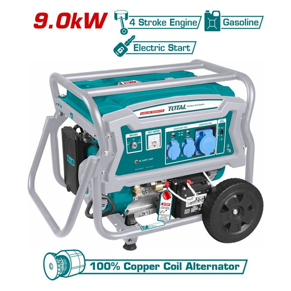 Groupe Électrogène TOTAL À Essence gaz 9000W 32 A Usage Chantier et agricole - SME IMPORT