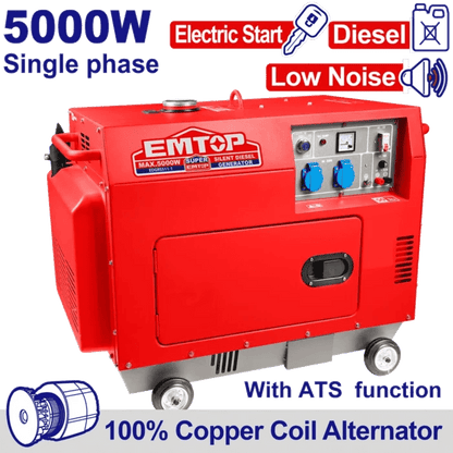 Groupe silen 5KVA dieesel 220 ATS EMTOP EDGRS511-1 - SME IMPORT