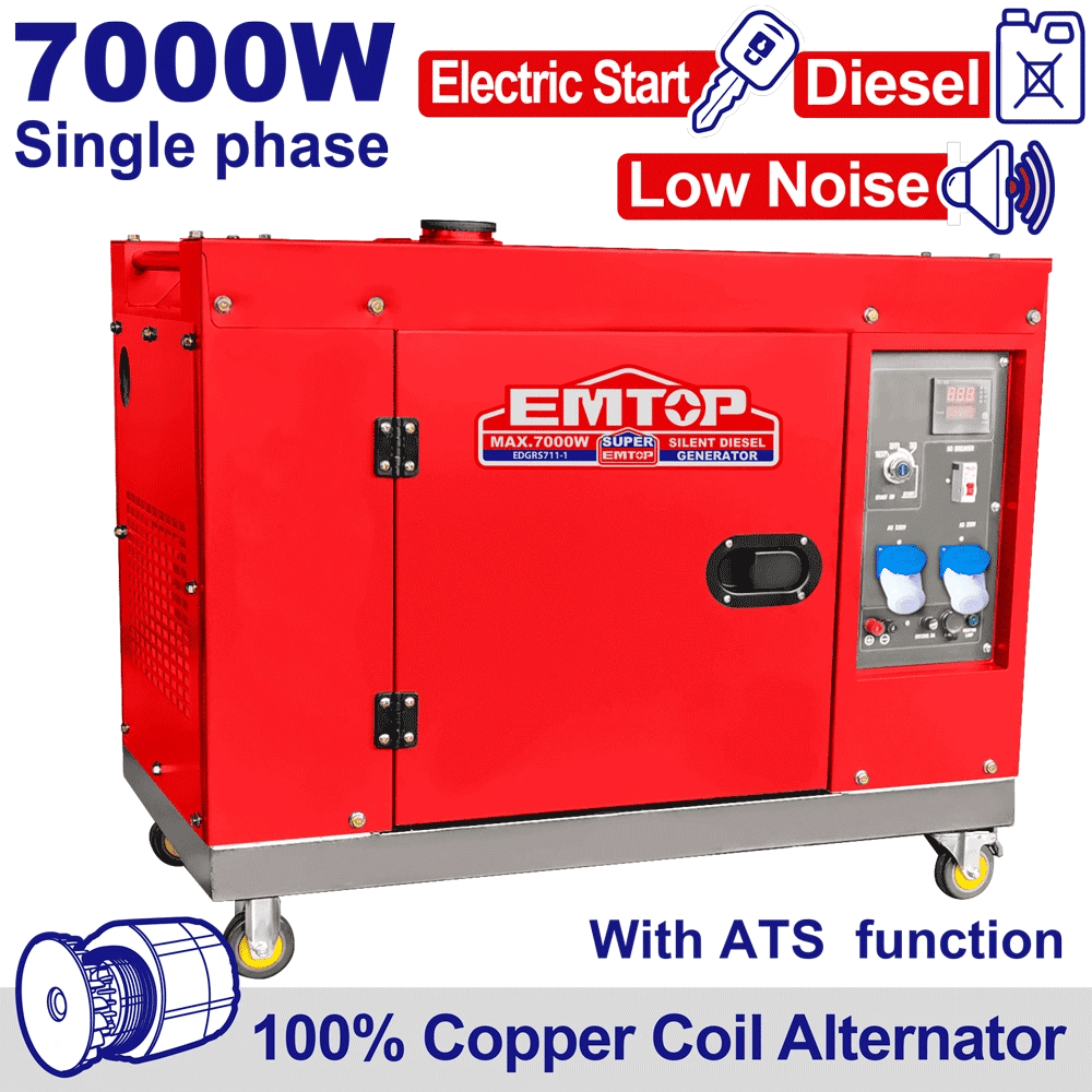 Groupe silen 7KVA dieesel 220 ATS EMTOP EDGRS711-1 - SME IMPORT