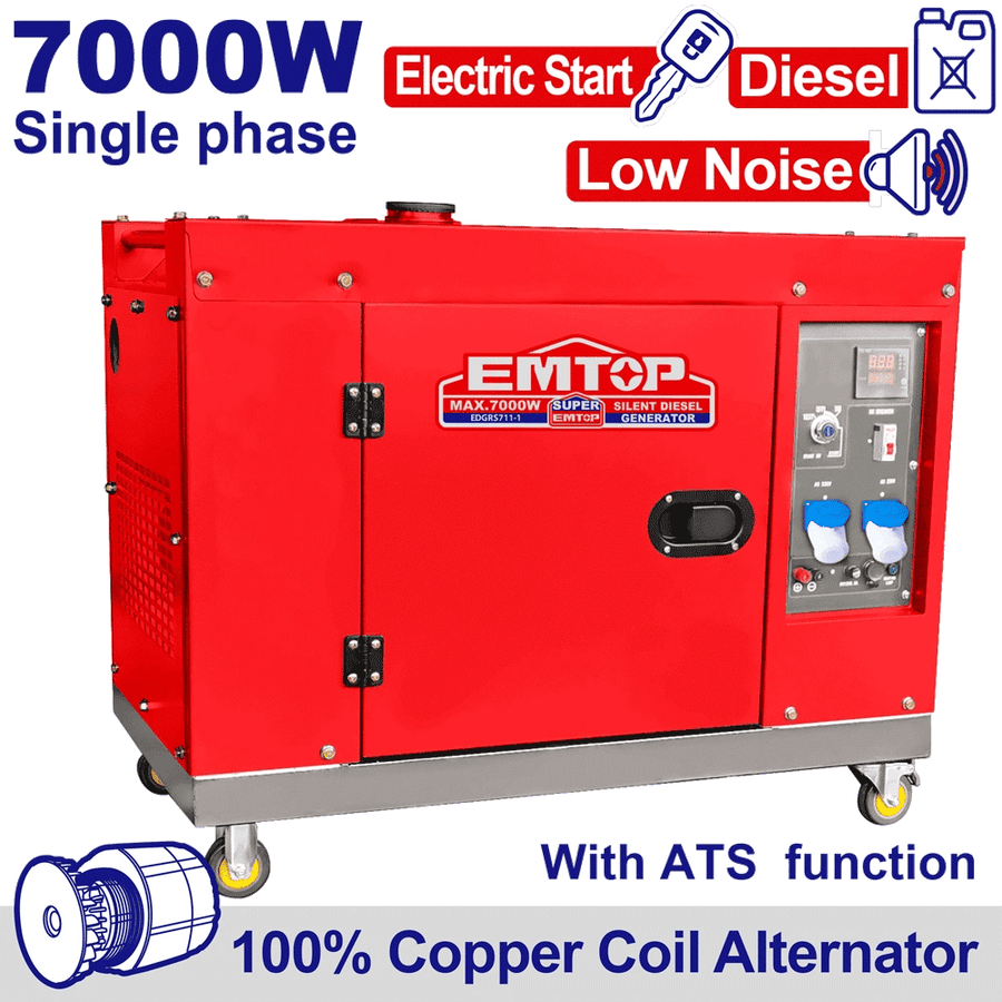 Groupe silen 7KVA dieesel 220 ATS EMTOP EDGRS711-1 - SME IMPORT
