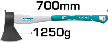 Hache tête forgée 1250 g avec manche fibre de verre 700 mm THT7812506 - SME IMPORT