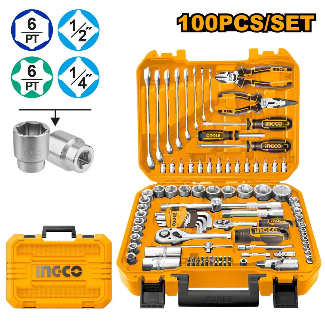 Ingco Lot Outils 100 Pièces Coffret Pour Bricoleurs Tunisie HKTHP21001