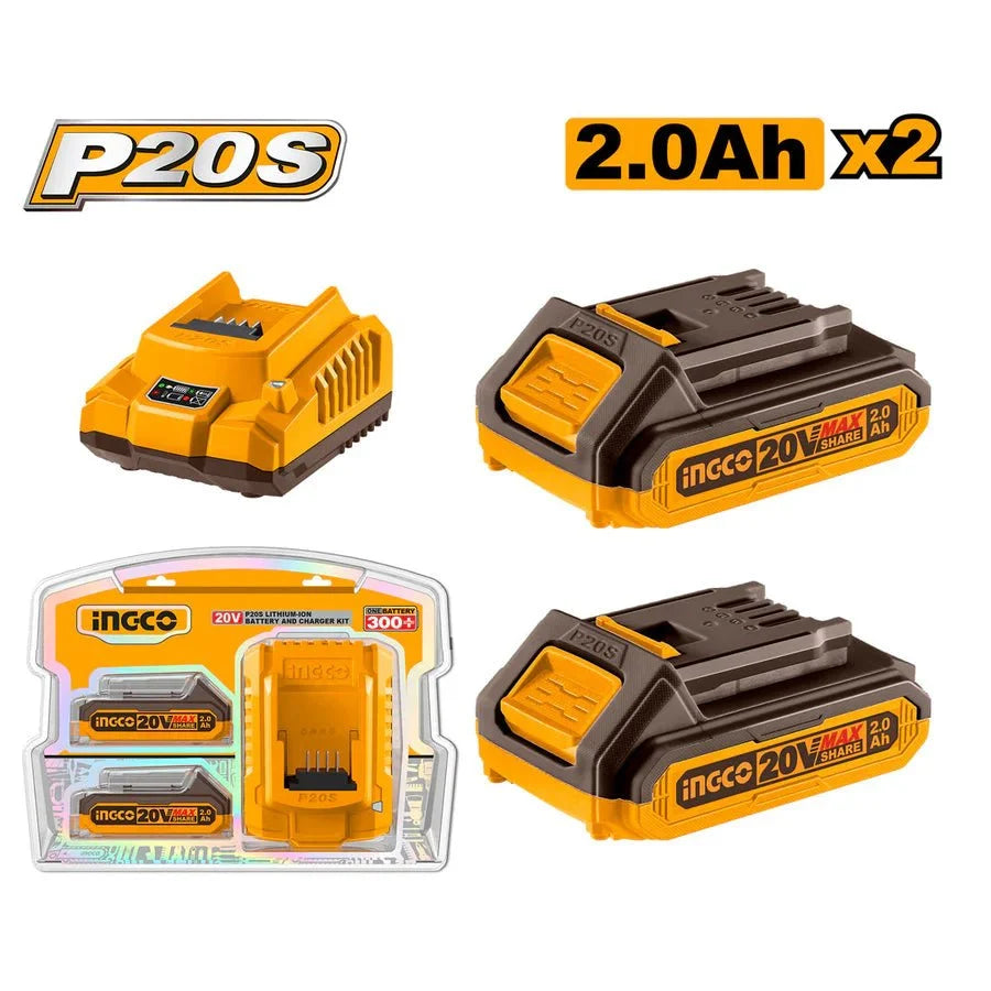 INGCO P20S 20V Kit Batterie Chargeur Lithium Bricolage