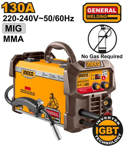 Ingco Poste Soudure 2 En 1 MMA MIG 130A Pros Bricoleurs