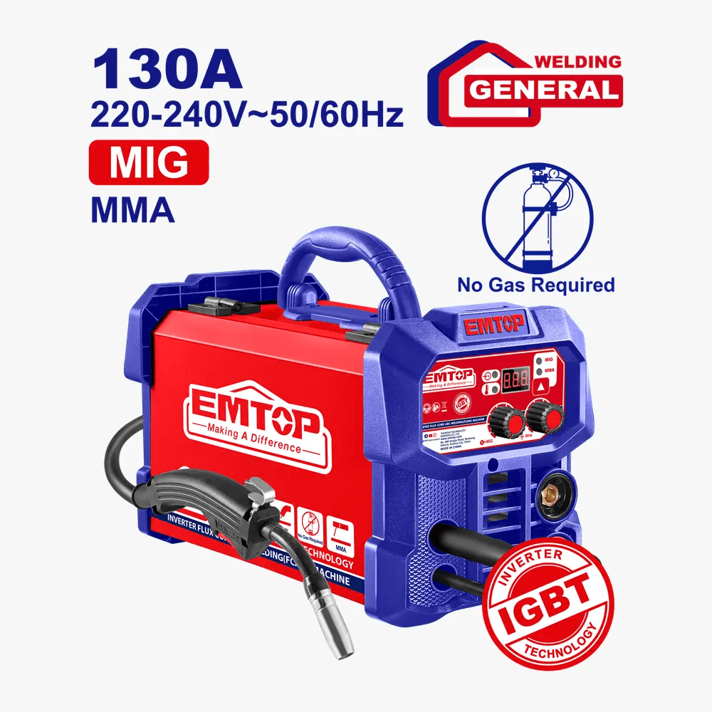 Inverter fcaw mig/mma 130A 220-240V EMTOP EFC1352 - SME IMPORT
