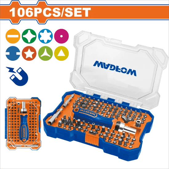Jeu 106 tournevis WADFOW WSS8B05 - SME IMPORT