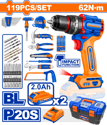 Jeu 119 outils /caisse pl WADFOW WDT4B119 - SME IMPORT