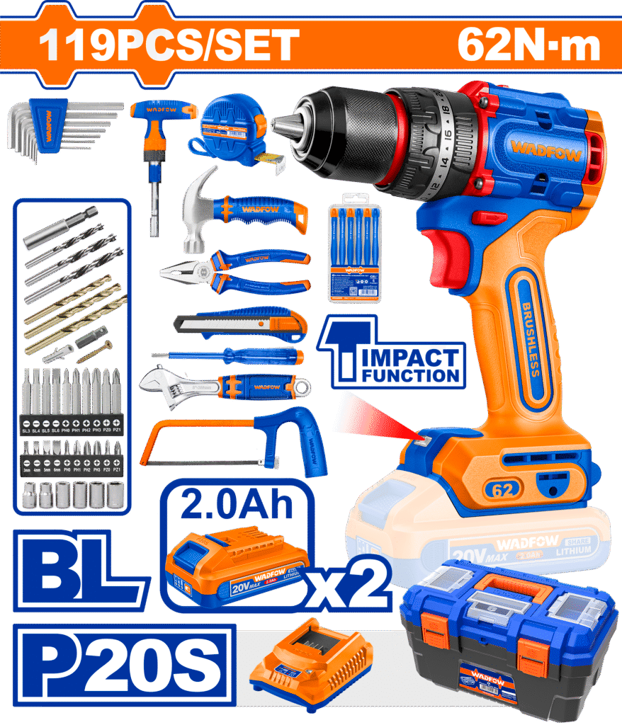 Jeu 119 outils /caisse pl WADFOW WDT4B119 - SME IMPORT