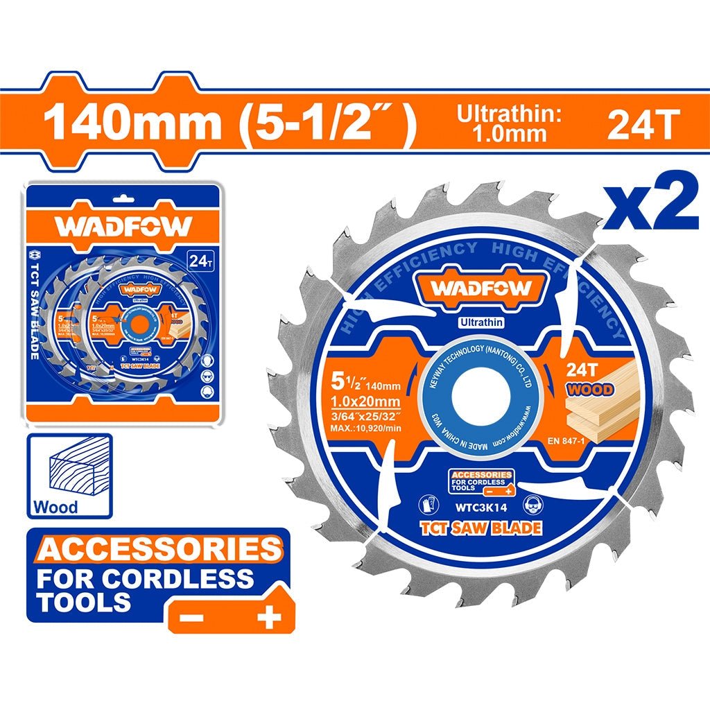 Jeu 2 disque a bois 140mm WADFOW WTC3K14 - SME IMPORT