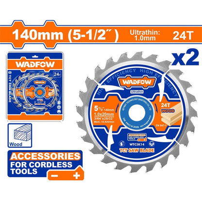 Jeu 2 disque a bois 140mm WADFOW WTC3K14 - SME IMPORT