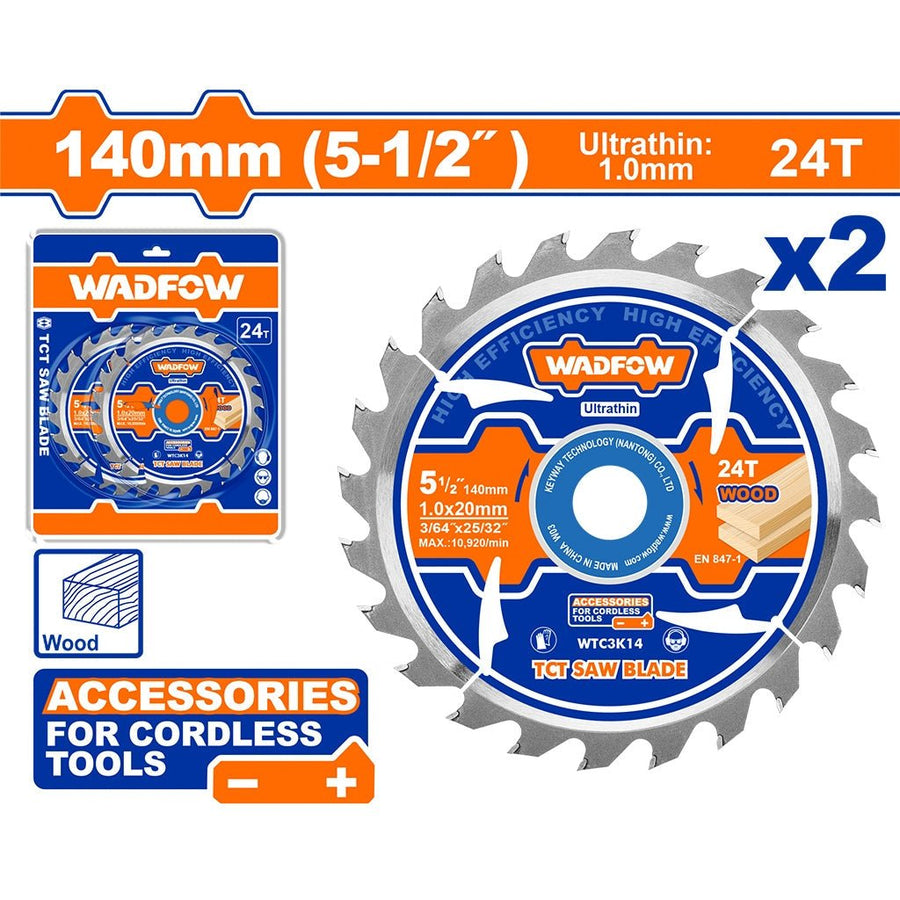 Jeu 2 disque a bois 140mm WADFOW WTC3K14 - SME IMPORT