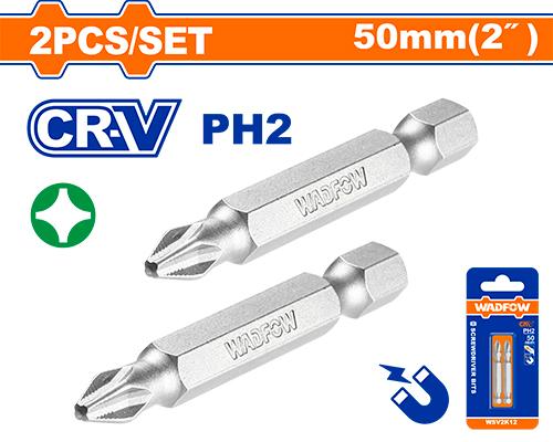 Jeu 2 embouts ph2x50 cr-v WADFOW WSV2K12 - SME IMPORT