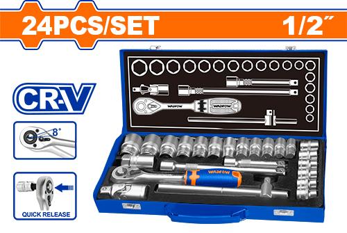 Jeu 24 cle cliquet 1/2" cr-v WADFOW WST2L24 - SME IMPORT