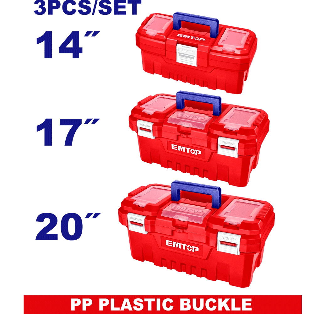 Jeu 3 caisse outils plas 14″17″20″ EMTOP EPBXK0301 - SME IMPORT