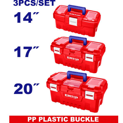 Jeu 3 caisse outils plas 14″17″20″ EMTOP EPBXK0301 - SME IMPORT