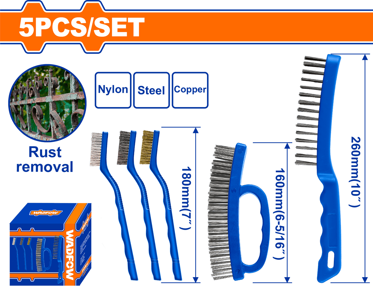 Jeu 5 brosses mtq WADFOW WBH4501 - SME IMPORT