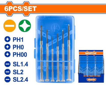 Jeu 6 tournevis precision WADFOW WSS2B26 - SME IMPORT