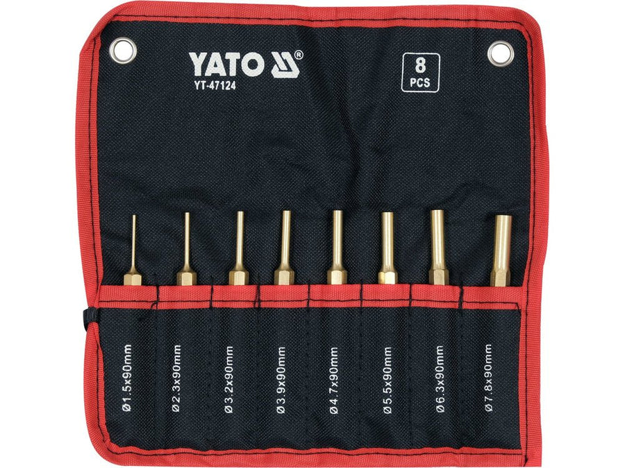 JEU 8 POINCONS EN CUIVRE HEXA. PARALLELES 1.7 A 7.8MM — YATO YT-47124 - SME IMPORT