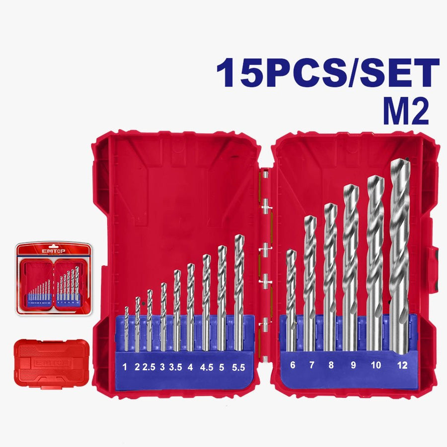 Jeu de 15 forets HSS M2 EMTOP ETDB51502 - SME IMPORT