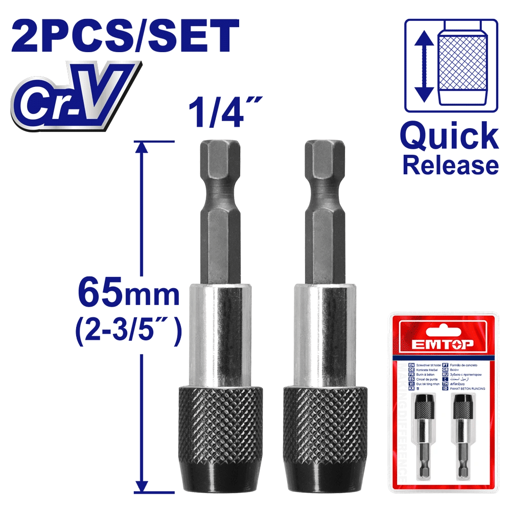 Jeu de 2 porte embouts EMTOP ESBT20601 - SME IMPORT