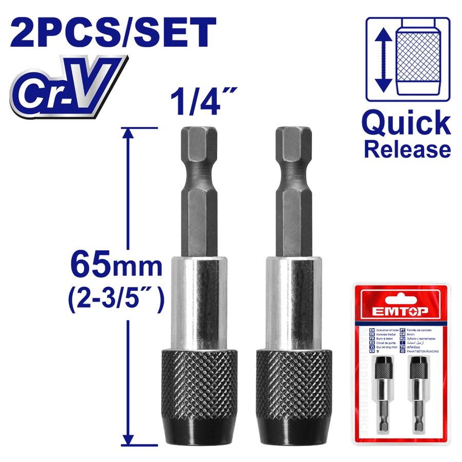 Jeu de 2 porte embouts EMTOP ESBT20601 - SME IMPORT