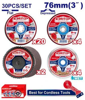 Jeu de 25 disques 76 coupe-ponçage EMTOP ECGD07630 - SME IMPORT