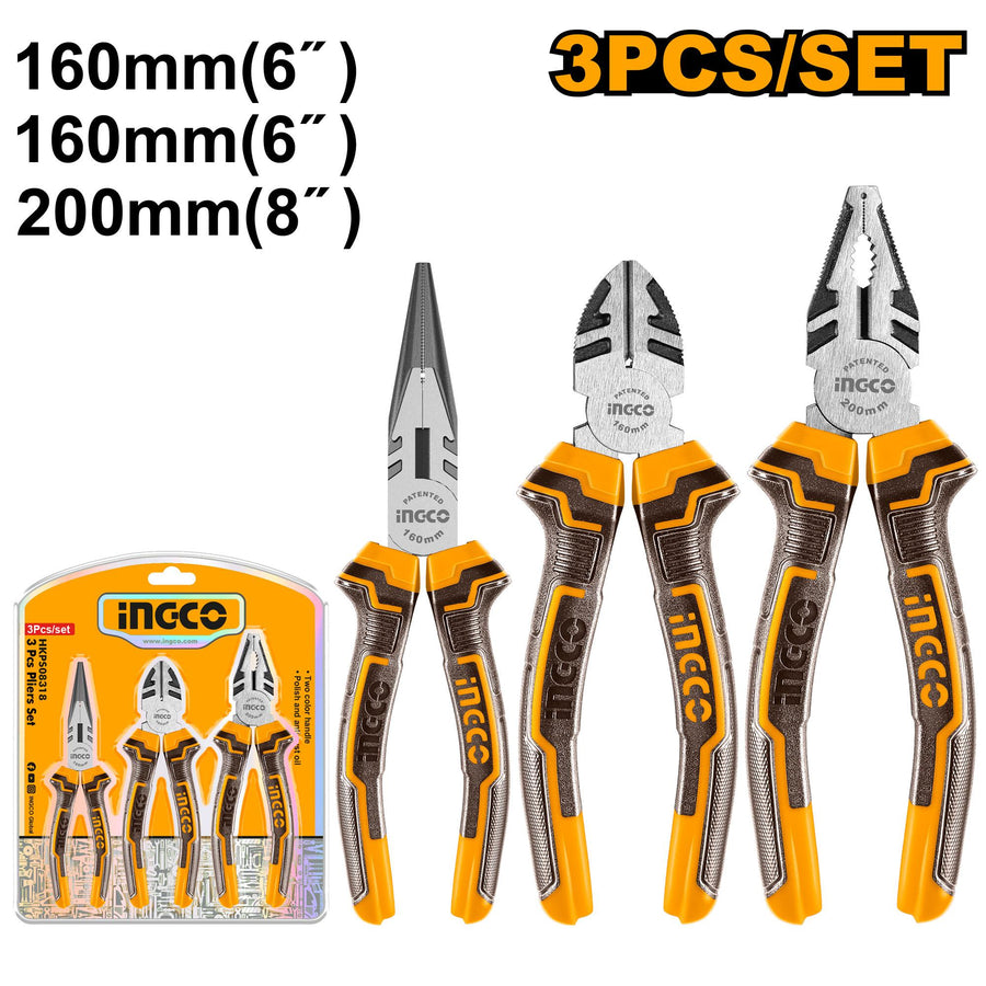 Jeu de 3 Pinces INGCO HKPS08318 - SME IMPORT