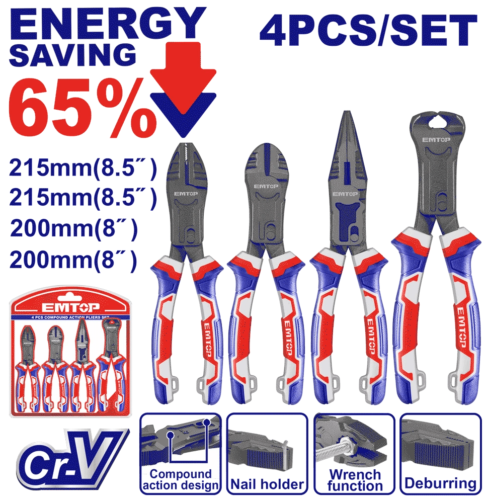 Jeu de 4 pinces pro EMTOP EPLS2451 - SME IMPORT