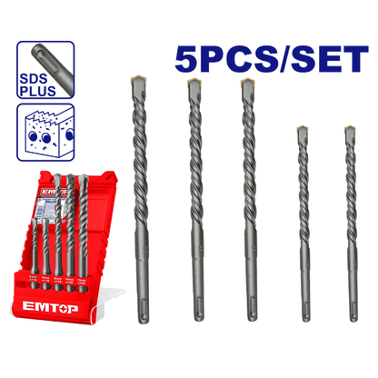 Jeu de 5 meches a beton sds+ 6-16 EMTOP EHDR12052 - SME IMPORT
