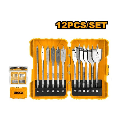 Jeu de forets à bois à plumes INGCO AKDL1206 INDUSTRIAL 12 pcs - SME IMPORT