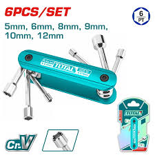 Jeu tournevis pliables CrV 5-12 mm TOTAL polyvalent THFND061 - SME IMPORT