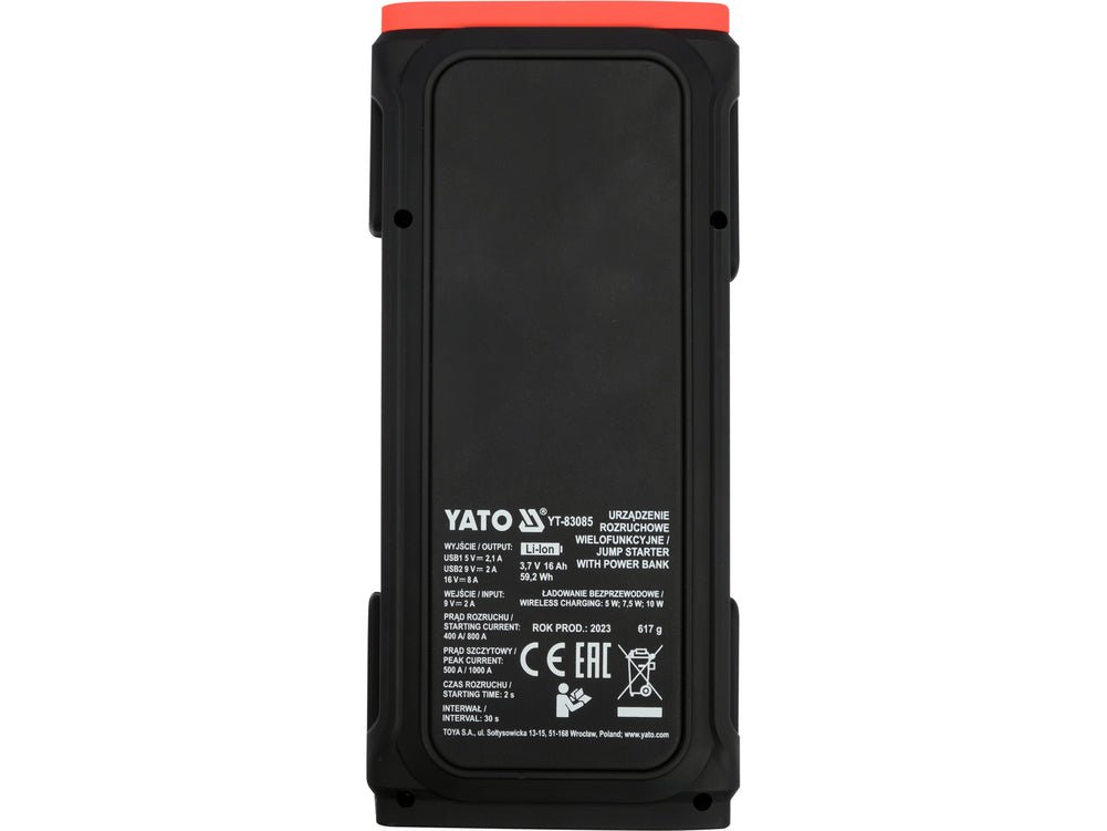 JUMP STARTER12V / POWER BANK TYPE C16000MAh — YATO YT-83085 - SME IMPORT