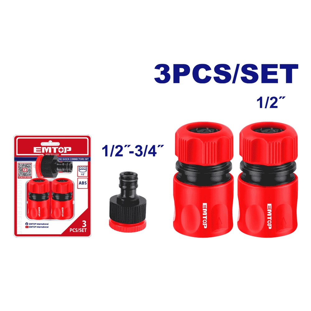 Kit 3 connecteur raccord tuyau EMTOP EQCS11231 - SME IMPORT