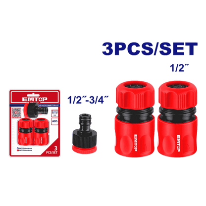 Kit 3 connecteur raccord tuyau EMTOP EQCS11231 - SME IMPORT